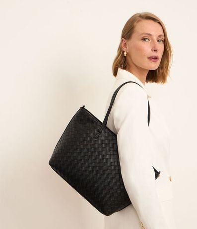 Cartera Shopper Grande con Efecto Tressê