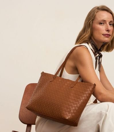 Cartera Shopper Grande con Efecto Tressê