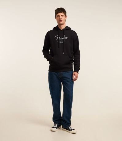 Saco Cerrado en Algodón con Felpa con Estampa Lettering y Capucha 2