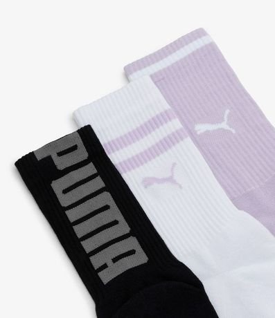 Kit 03 Medias Caña Larga Deportivas en Algodón Puma 4