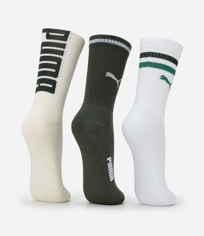 Kit 03 Medias Caña Larga Deportivas en Algodón Puma 4
