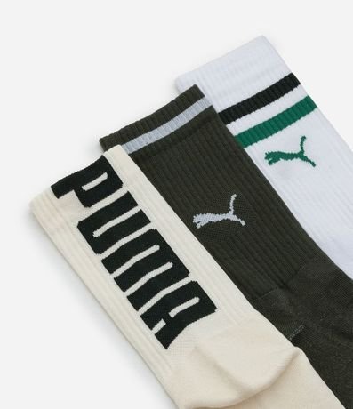 Kit 03 Medias Caña Larga Deportivas en Algodón Puma 5