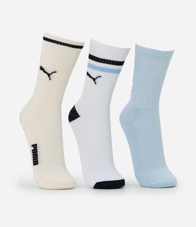 Kit 03 Medias Caña Larga Deportivas en Algodón Puma 2