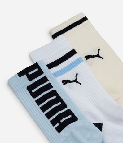 Kit 03 Medias Caña Larga Deportivas en Algodón Puma 4