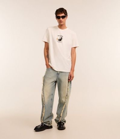 Pantalón Super Baggy en Jeans con Detalles Deshilachados