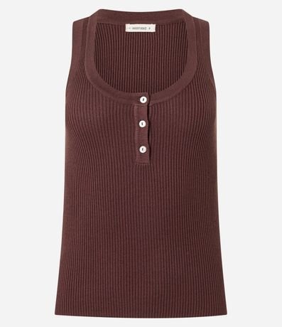 Blusa Básica Acanalada en Punto con Escote U 5