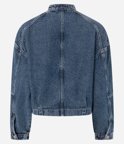 Campera Jeans con Cremallera y Recortes 6