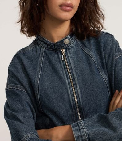 Campera Jeans con Cremallera y Recortes 4