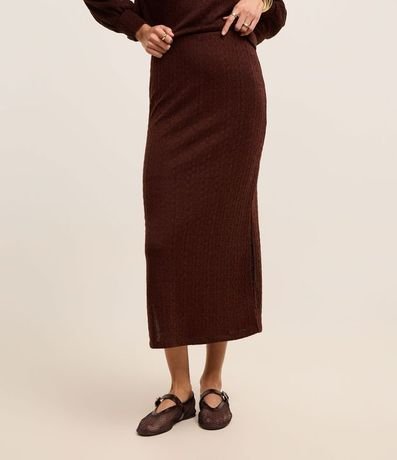 Pollera Recta Larga Cintura Mediana en Malla Texturizada 3