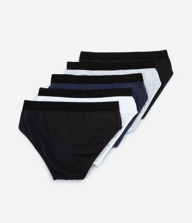 Kit 05 Calzoncillos Slip en Algodón con Elástico Aparente Del Rio 3