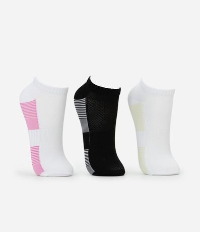 Kit 03 Medias Caña Corta Deportivas en Poliamida 2