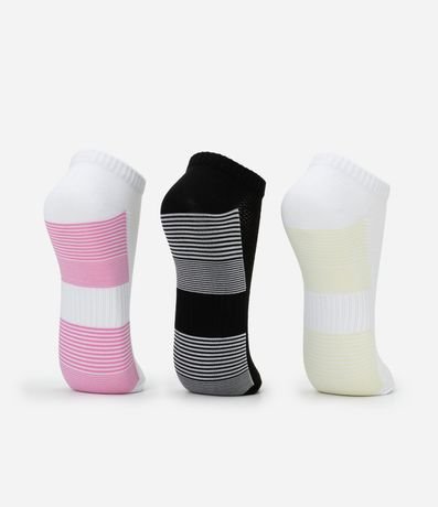 Kit 03 Medias Caña Corta Deportivas en Poliamida 3