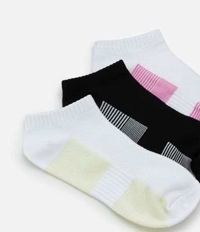 Kit 03 Medias Caña Corta Deportivas en Poliamida 4