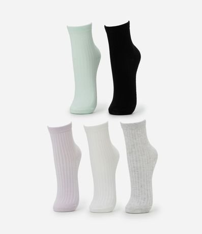 Kit 05 Medias Cano Mediano en Algodón