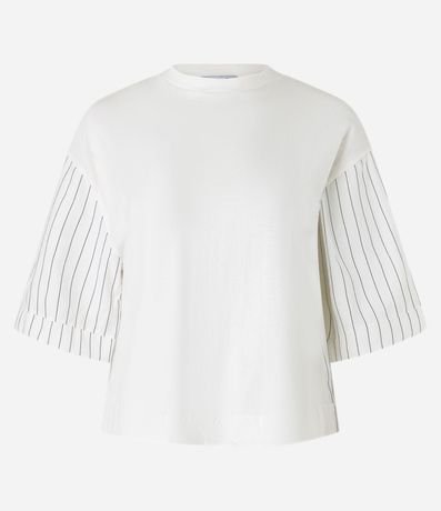 Remera Boxy en Algodón con Rayas en la Manga y Espalda 5