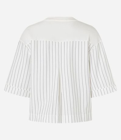 Remera Boxy en Algodón con Rayas en la Manga y Espalda 6