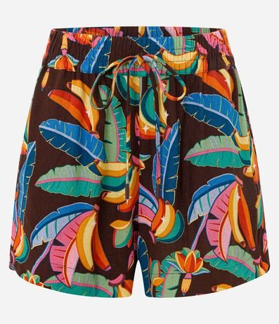 Short Runner en Viscolino con Estampa Tropical 5
