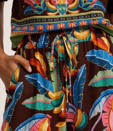 Short Runner en Viscolino con Estampa Tropical 3