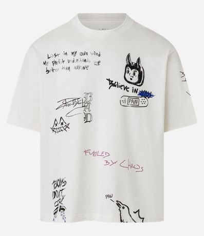 Remera Boxy en Algodón con Estampa de Diseño 7