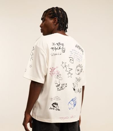 Remera Boxy en Algodón con Estampa de Diseño 2