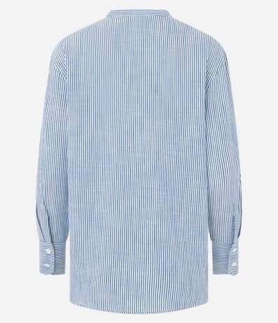 Camisa en Viscolino Rayada con Cuello Padre 6