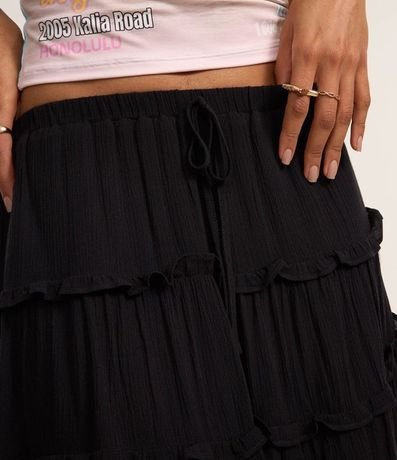 Pollera Corta Texturizada en Viscosa con Volados 4