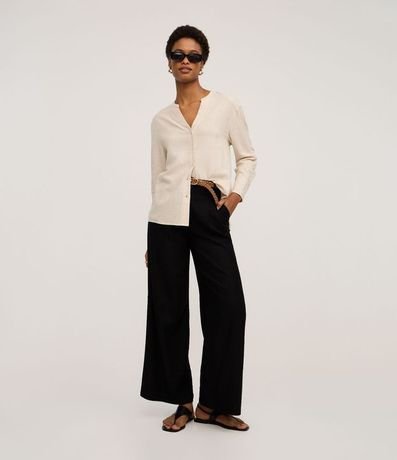 Camisa Texturizada en Viscolino y Cuello Padre 2