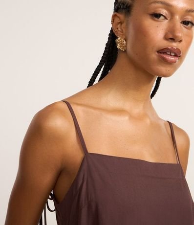 Vestido Corto en Viscosa con Lazo en los Breteles 3