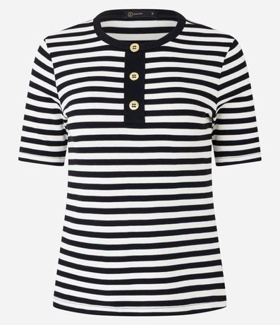 Blusa Slim Rayada en Rib con Textura Acanalada 5