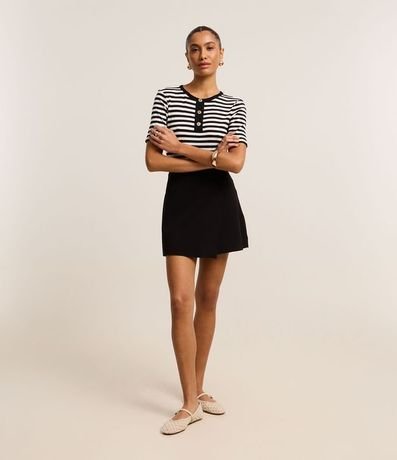 Blusa Slim Rayada en Rib con Textura Acanalada 2