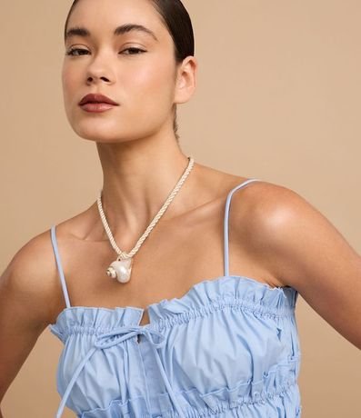 Blusa de Asa en Tricolina con Amarraciones y Fruncidos 3