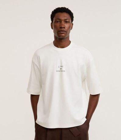 Remera Boxy en Cotton con Estampa Frente y Espalda Art Noveau