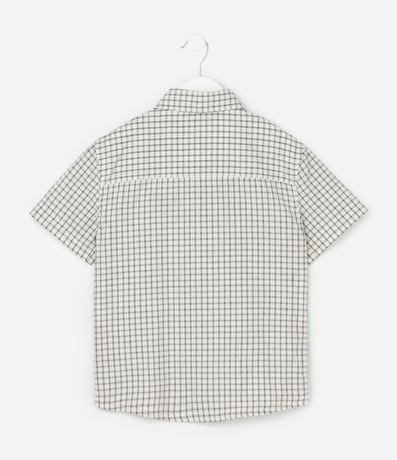 Camisa Infantil en Franela con Estampa de Cuadros y Lettering Bordado Baseball - Talle 5 a 14 años 3