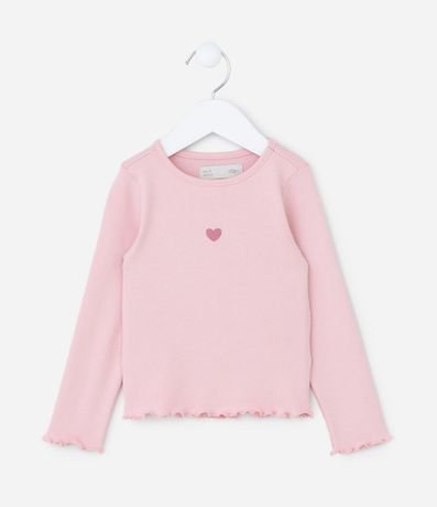 Blusa Infantil Acanalada con Estampa Mini Corazón - Talle 1 a 6 años 1