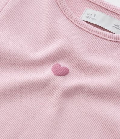 Blusa Infantil Acanalada con Estampa Mini Corazón - Talle 1 a 6 años 5