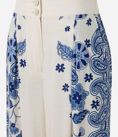 Pantalón Wide Leg con Estampa Arabescos 8