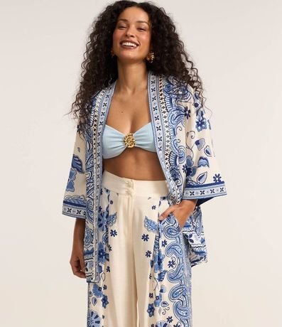 Pantalón Wide Leg con Estampa Arabescos 3