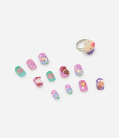 Conjunto Kids con Doce Uñas Postizas 3D y Anillo Kids Alchemia. 2