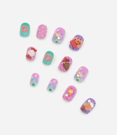 Conjunto Kids con Doce Uñas Postizas 3D y Anillo Kids Alchemia. 3