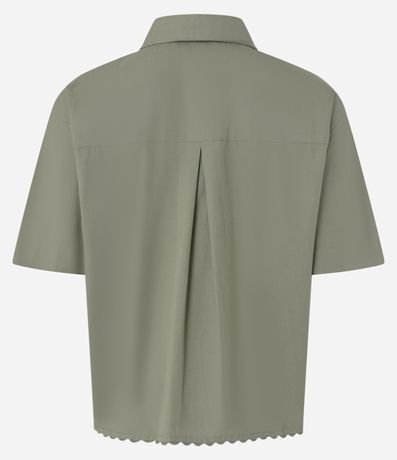 Camisa en Tricolina con Bordado de Palmeras y Ruedo Nube 6