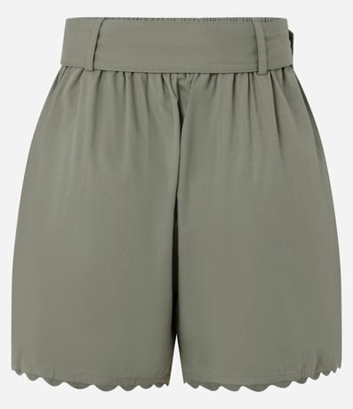 Short en Cambraia con Abalorios en la Hebilla del Cinturón 6