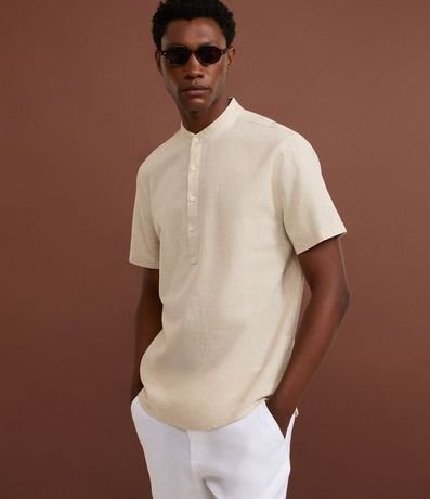 Camisa Bata en Lino con Botones