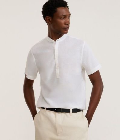 Camisa Bata en Lino con Botones