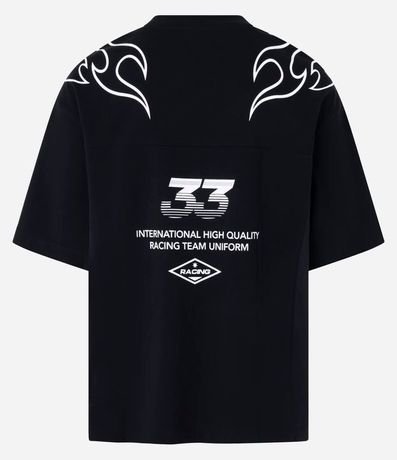 Remera Oversized en Malla con Estampa Lettering y Maori 2