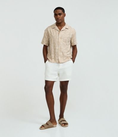 Bermuda en Algodón con Textura Cuadriculado