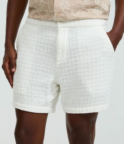 Bermuda en Algodón con Textura Cuadriculado 2