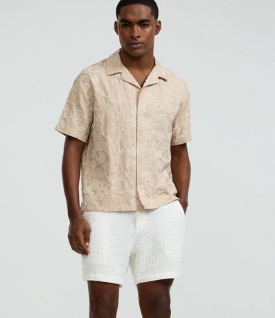 Bermuda en Algodón con Textura Cuadriculado 3