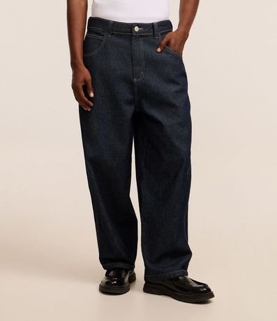 Pantalón Skater en Jeans con Costuras Contrastantes 2