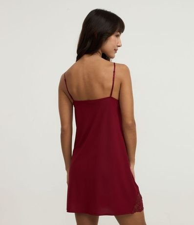 Camisón en Microfibra con Bretel Fino y Encaje en el Escote 4