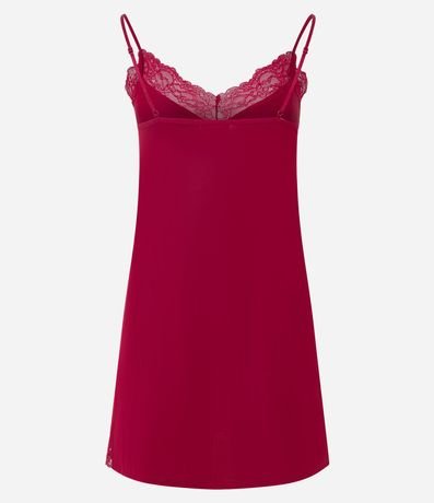 Camisón en Microfibra con Bretel Fino y Encaje en el Escote 3